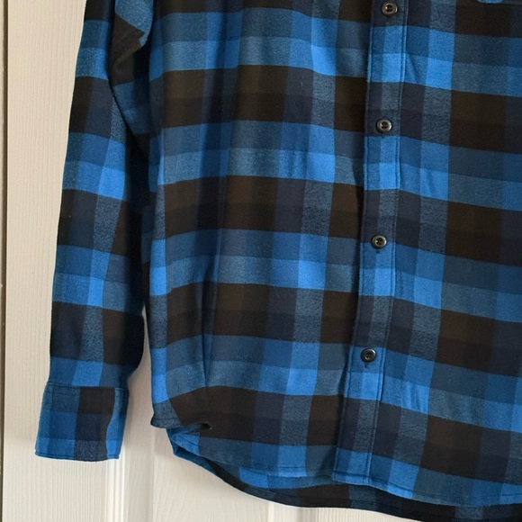 Fox Racing Blue and Black Plaid Men's Flannel Shirt Large - Picture 9 of 14